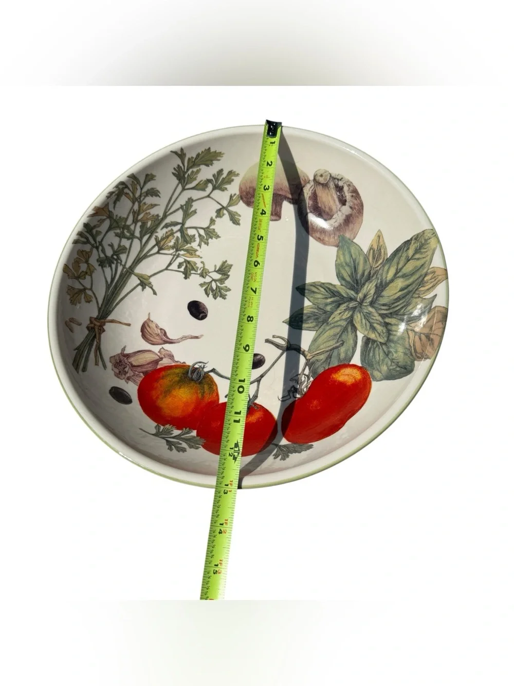 Williams Sonoma Vegetable Herbs 13” Pasta Serving Bowl Portugal Rare European